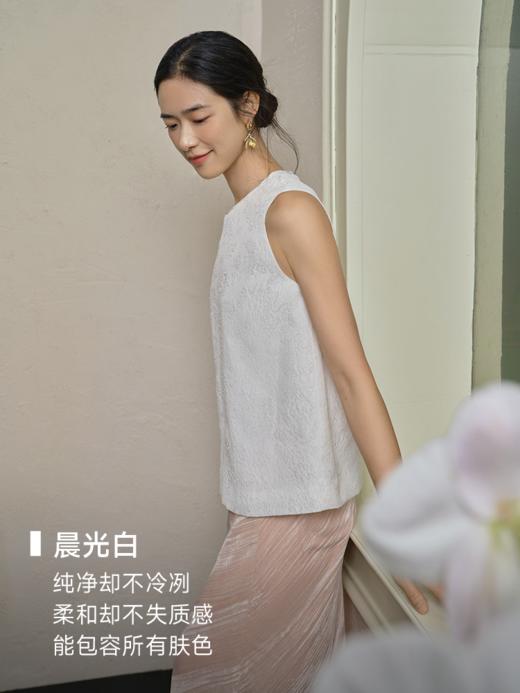 桑蚕丝提花冠乐绉混纺马甲FCF1WAI052 商品图4