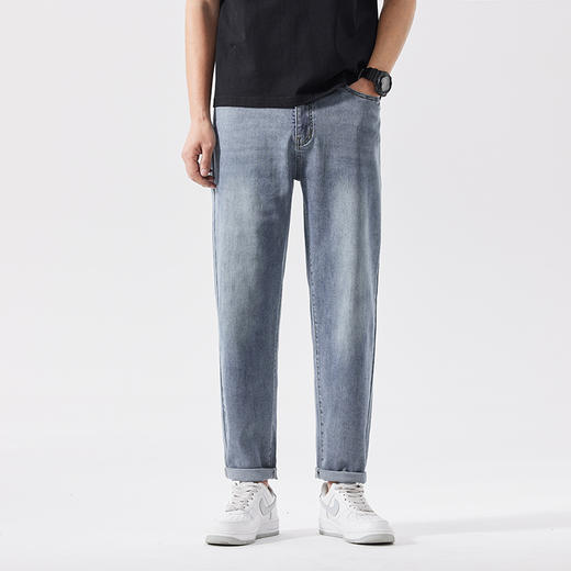 【DQ】大依优型大码男装韩版九分牛仔裤男宽松潮流百搭哈伦小脚裤夏季新品胖子 商品图5