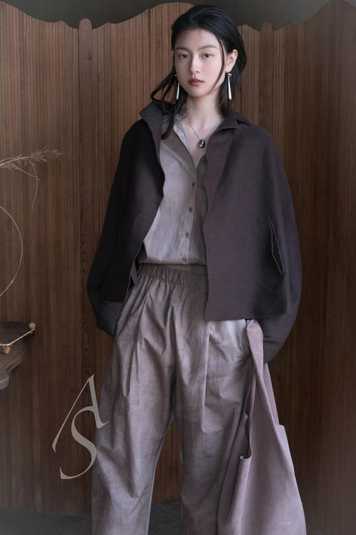 Cortana  米色/烟紫色羊皮大号U BAG 商品图5