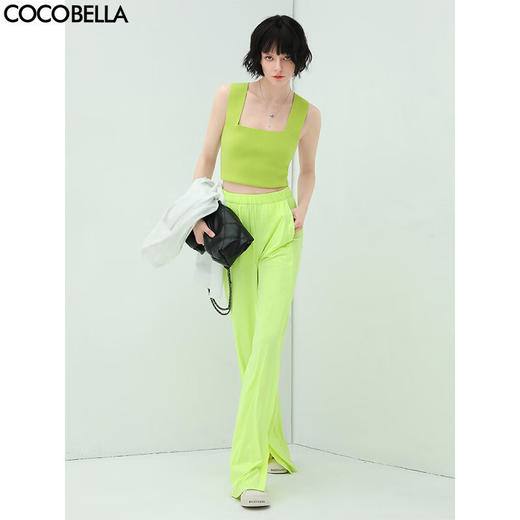 【专属秒杀】COCOBELLA多色凉感原纱型防晒裤女宽松休闲直筒开叉裤PA620 商品图1