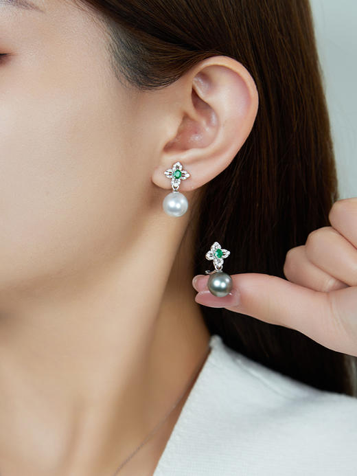 【黑科技】 耳夹黑科技可拆卸耳夹 绿宝石四叶草（会员享试戴权益，定制后不支持7天无理由退换货） 商品图1