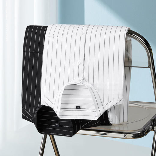 【棉质】【DM】大依优型大码立领条纹短袖衬衫加肥加大半袖衬衣男夏季薄款胖子休闲宽松上衣 商品图1