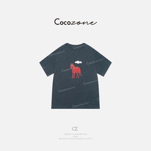 COCO ZONE 刘一一 夏季圆领短袖简约显瘦图案女式T恤 CD1A0681 商品图2