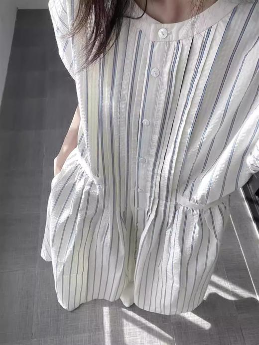 裁缝学苑AS464棉麻亚麻泡泡袖连衣裙纸样女装新款法式排扣衬衫裙子样板 商品图6