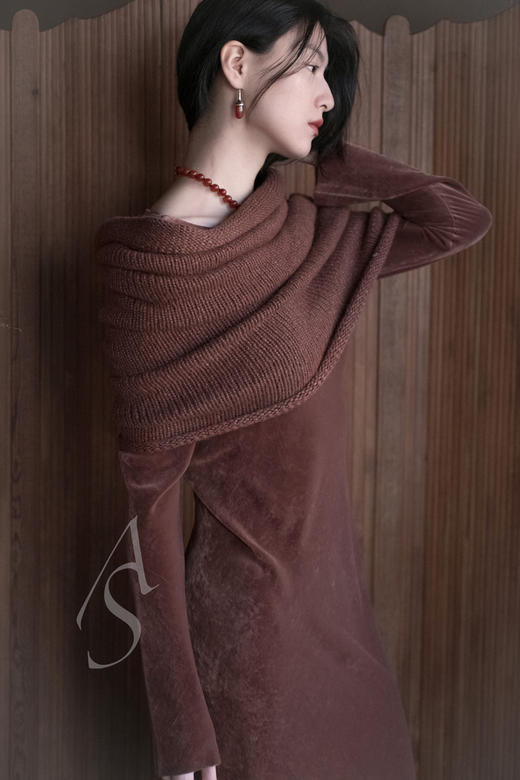 Cortana  酒红色ROISIN斜裁连衣裙 商品图2