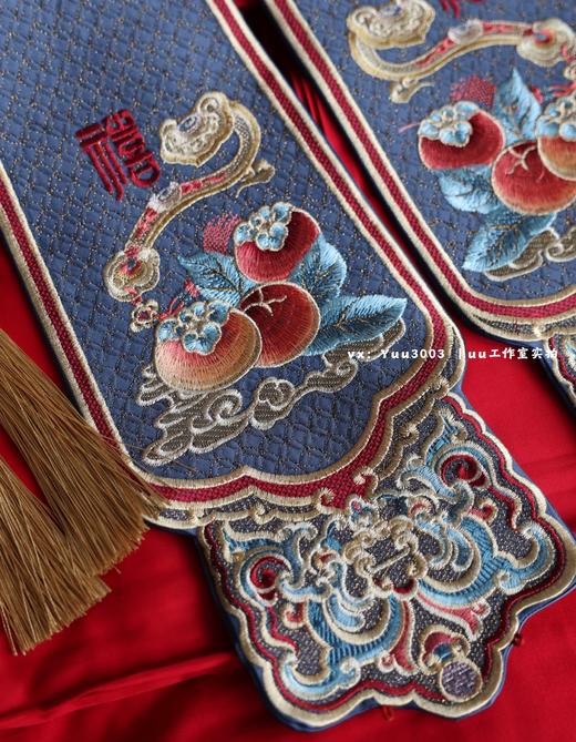 【高端婚庆】龙翔凤瑞w奢华重工刺绣100支新疆长绒棉婚礼四件套十件套 商品图3