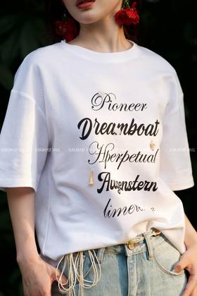 【门店同款】ENJOY夏季都市漫游贝壳字母T恤 162253001