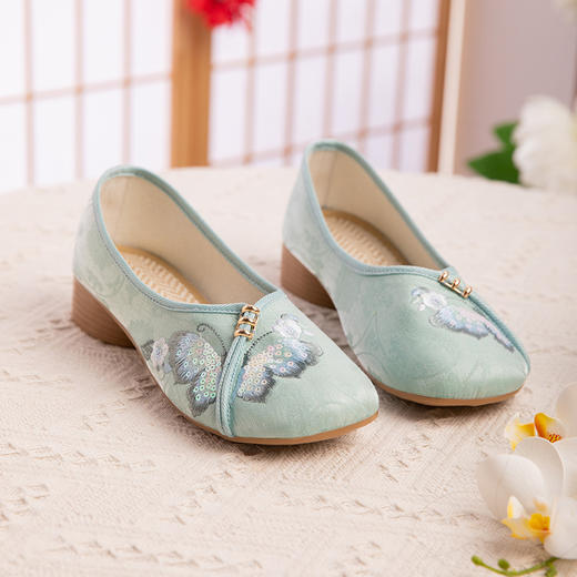 【如娟】旗袍鞋老北京布鞋舒适一脚蹬妈妈绣花鞋YX 商品图3