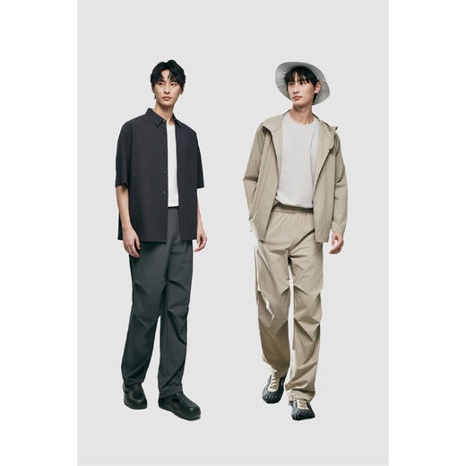 棉仓363818012-锦氨小格子宽松直筒伞兵裤 商品图4