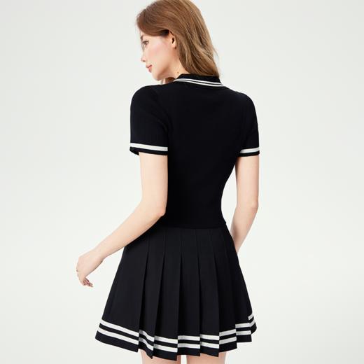 YKYB黄子韬POLO衫半身裙短裙套装性感活力凉感运动风复古潮流撞色条纹套装Y52FPL037 商品图3