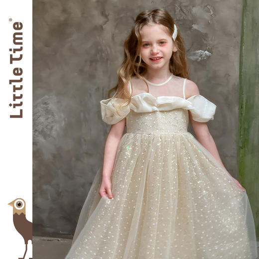 Little time女童公主裙2025夏季小女孩泡泡袖洋气连衣裙生日礼服 商品图4