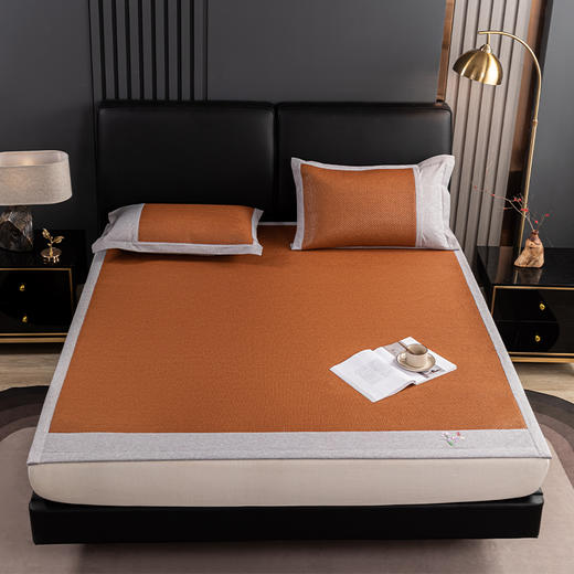 多喜爱 藤席三件套-立夏/小满/小暑 【无痕折叠 方便收纳】【精致盖头刺绣】天然选材编织清凉 蜂窝气孔 高弹透气 深山取材 商品图4