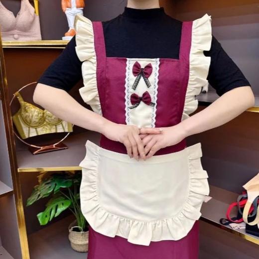 情趣可爱半防水防油厨房公主围裙 日系可爱网红女仆美甲美睫工作服围裙 商品图4