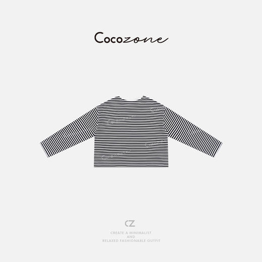 COCO ZONE刘一一 【100棉】条纹撞色圆领亲肤长袖T恤CD2A0757 商品图1