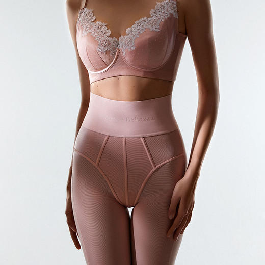 CB | 精棉粉白高腰短塑裤 商品图0