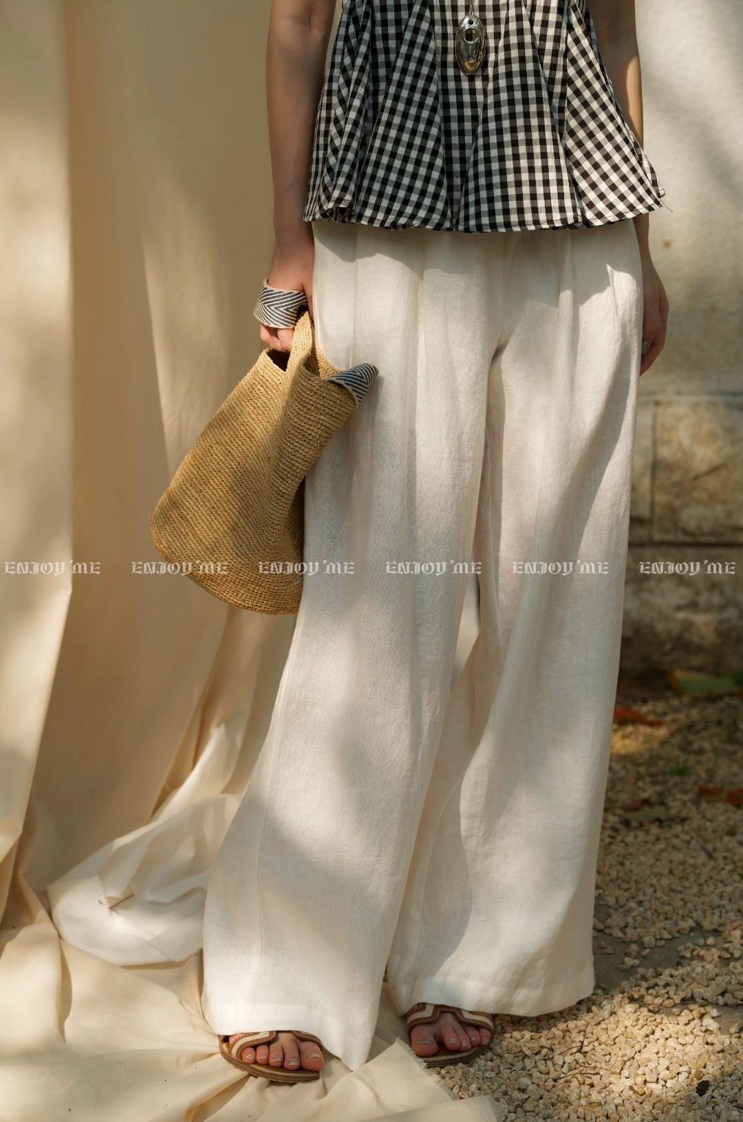 【门店同款】ENJOY夏季松弛麻料长裤 162296932