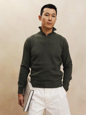 Fioroni 橄榄绿长袖Polo