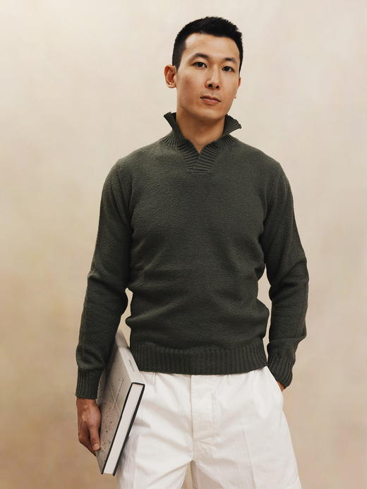 Fioroni 橄榄绿长袖Polo 商品图0