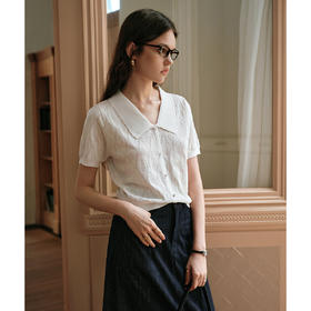 OLrain欧芮儿白色法式镂空毛针织套头衫夏季2025新款别致显瘦上衣