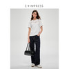 C+IMPRESS/西嘉长绒棉 镂空刺绣圆领T恤女夏新款简约百搭短袖上衣T2502049 商品缩略图2