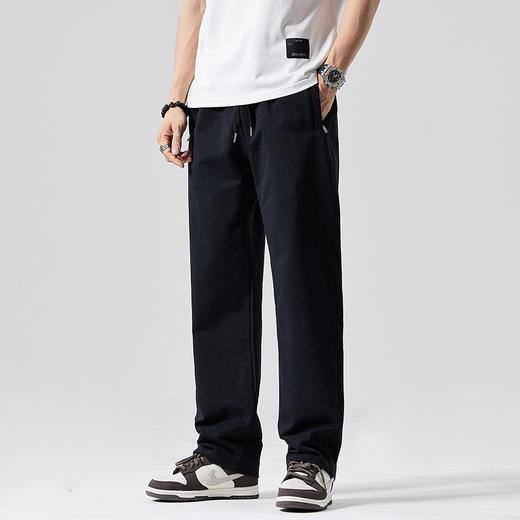 【超大码】【纯棉】【DQ】大依优型大码男装直筒休闲裤男宽松超大码简约百搭运动长裤夏季新品 商品图0