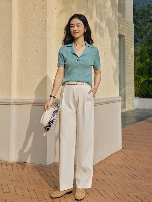 丝棉混纺翻驳领polo毛衫FCF1WST027 商品图13