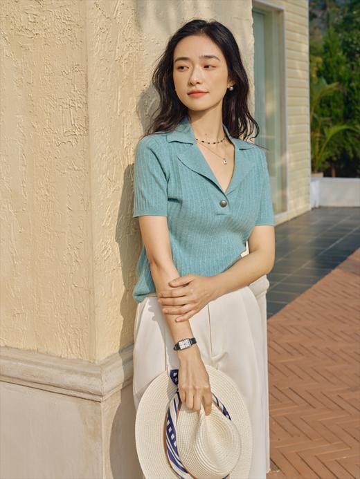 丝棉混纺翻驳领polo毛衫FCF1WST027 商品图12