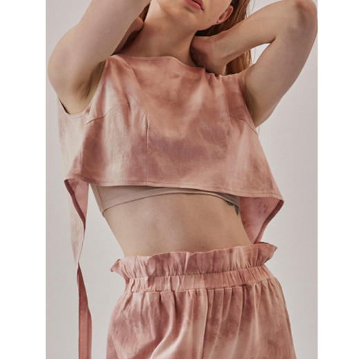 跃牌【洛水之神系列】夏季新品印花清新瑜伽背心轻薄绑带前后两穿透气运动无袖背心女LN37 商品图3