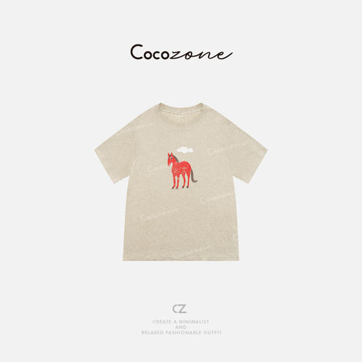 COCO ZONE 刘一一 夏季圆领短袖简约显瘦图案女式T恤 CD1A0681 商品图0