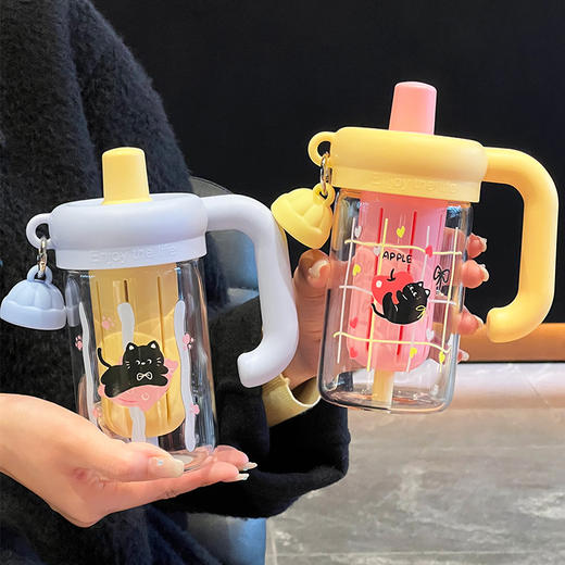 【内置茶仓！茶水分离】玻璃杯女生高颜值吸管水杯新款大容量便携茶水分离耐高温学生杯子ry，可拆卸式，全方位清洗。ry 商品图0