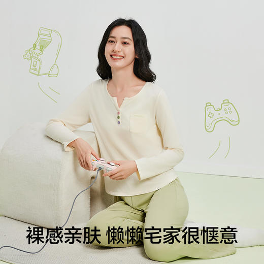 【清仓捡漏】【5A抑菌 凉感棉】【有棵树】女士长袖长裤家居服睡衣套装 商品图7