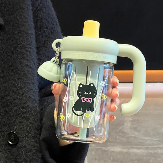 【内置茶仓！茶水分离】玻璃杯女生高颜值吸管水杯新款大容量便携茶水分离耐高温学生杯子ry，可拆卸式，全方位清洗。ry 商品图6