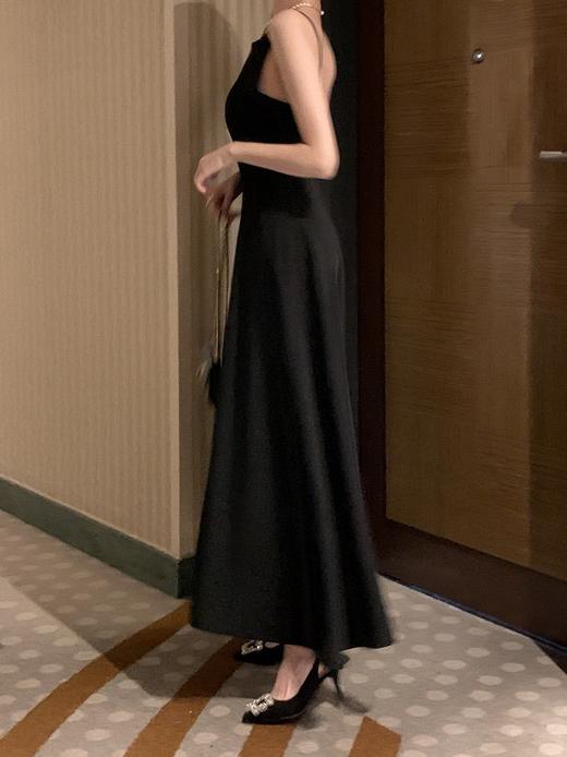 【GZ】无忧购韩国chic温柔风轻奢一字肩高级设计感无袖长款连衣裙15608（截单后7天发货) 商品图7