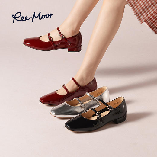 Reemoor睿慕2025年春季法式复古水钻扣带玛丽珍 商品图8