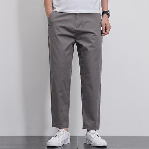 【纯棉】【DQ】大依优型大码轻商务休闲裤简约宽松百搭直筒休闲九分裤胖子男士夏季新款 商品图2