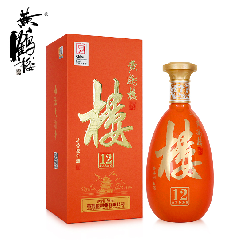 黄鹤楼酒大清香楼12 53度500ml*1瓶 清香型白酒