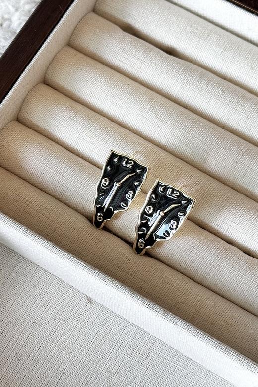 Say Something 黑色时光几何耳饰 21221 商品图2