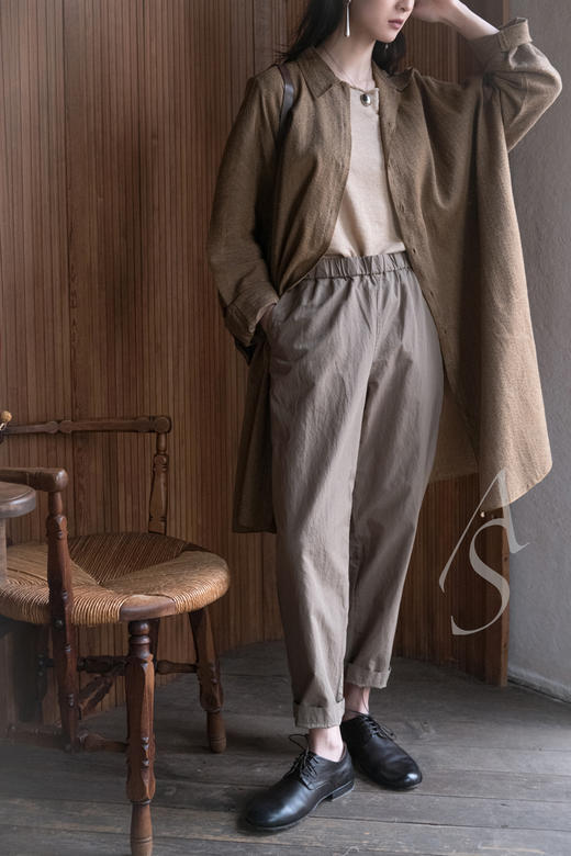 Casey Casey  橄榄绿/沙灰色fabi棉麻长裤 商品图0