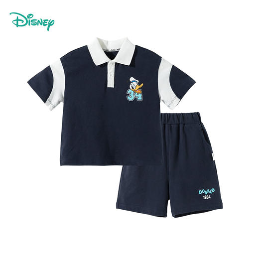 迪士尼25夏新款凉感短袖T恤短裤套装撞色宽松透气运动休闲跑步两件套ZD2ET032 商品图5