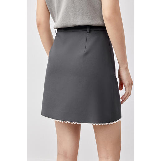 【内购】【拼接花边】都市通勤小个子高腰设计A字西装短裙-151Q80467 商品图2