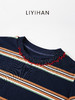 LIYIHAN序章 | 25夏棉条纹手工缝线T恤短款圆领宽松百搭短袖舒适 商品缩略图4