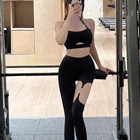 跃牌【洛水之神系列】金属镂空性感瑜伽健身高腰提臀高弹训练瑜伽长裤K745