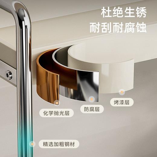 【调料架】小号单层、小号双层、大号单层、大号双层，1.抽屉收纳 储物收纳一体化2.防跌落设计 防止物品掉落3.精选碳钢材质 品质保障 商品图7