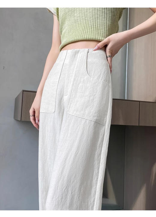 裁缝学苑AS466高腰亚麻阔腿裤纸样女装窄版直筒拖地裤版型图纸 商品图4