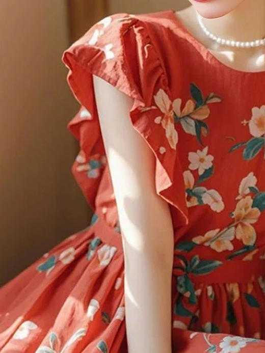 裁缝学苑AS463小飞袖连衣裙纸样女装法式复古显瘦收腰长裙子样板 商品图4