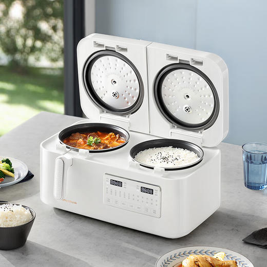 Morphy Richards摩飞多功能双拼电饭煲 MR8501 2L+2L 白色/蓝色 商品图0