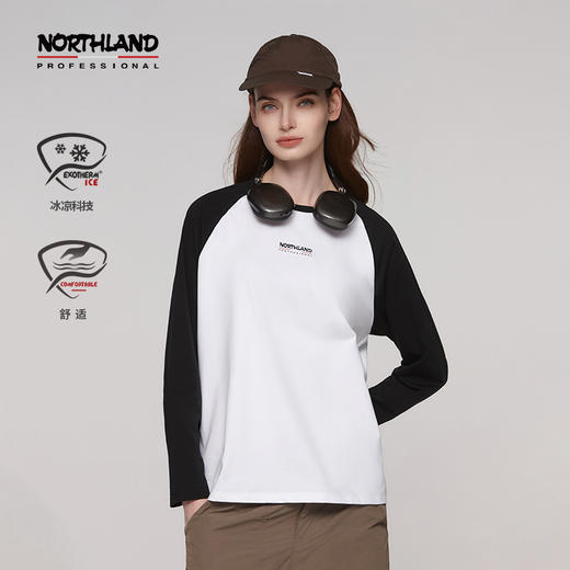 诺诗兰 特提斯女式长袖T恤  贴合身形，展现优雅线条。多尺码选择，满足不同身材需求，轻松应对日常通勤与休闲场合。  NTSET2217E 商品图0