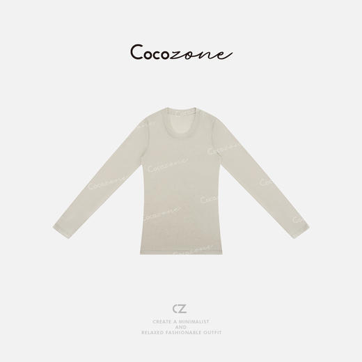 COCO ZONE 刘一一 2025早春简约轻薄修身显瘦女打底衫CD1A0138 商品图1