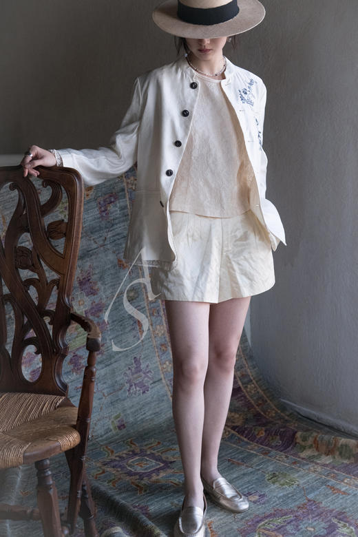 Renlisu 粉杏色提花上衣 商品图3