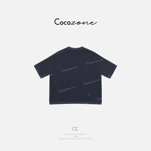 COCO ZONE刘一一 【亚麻棉混纺】简约字母休闲圆领短袖T恤CD2A0835 商品图1